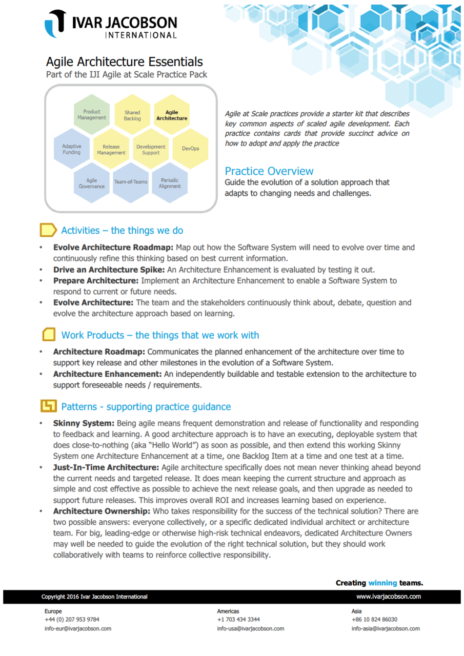 Agile Architecture Essentials Flyer - Improve your software engineering