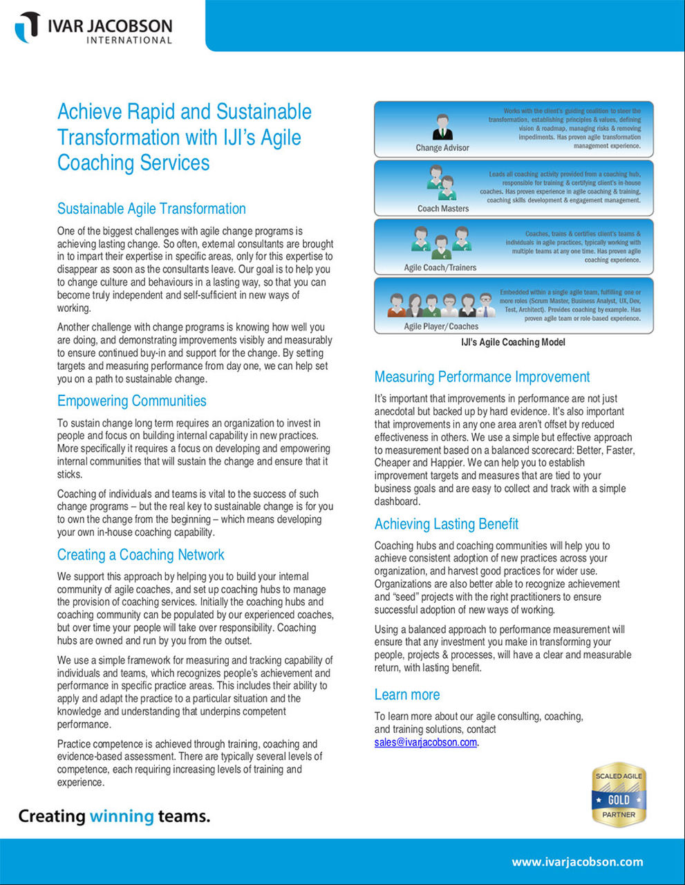 Achieve Rapid and Sustainable Agile Transformation