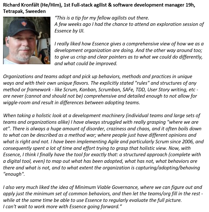 Richard Kronfalt testimonial
