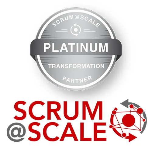 Scrum at Scale Platinum Partner Badge - Ivar Jacobson International Scrum at Scale Platinum Partner Badge