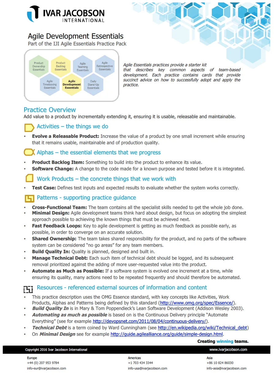 Agile Development Essentials - An Essential Practice from IJI