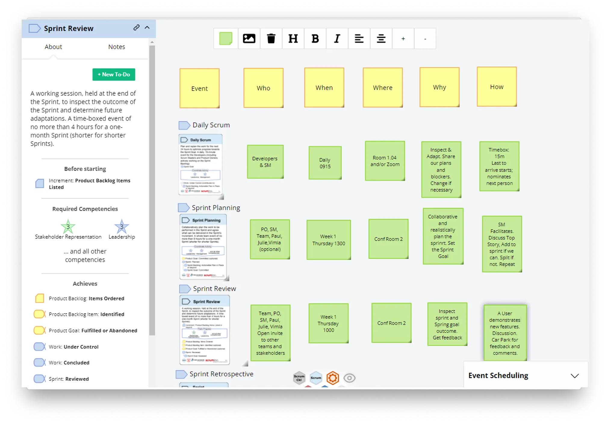 Scrum Event Scheduling Example Image