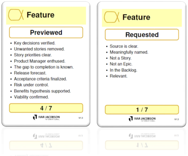 Agile Feature State Card examples