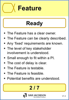 SAFe Feature Ready State - card for download image
