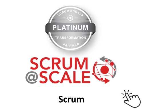 Image of the Scrum@Scale platinum transformation partner logo.  Select to access our site area for Scrum agile and Scrum@Scale agile with free Scrum support resources.