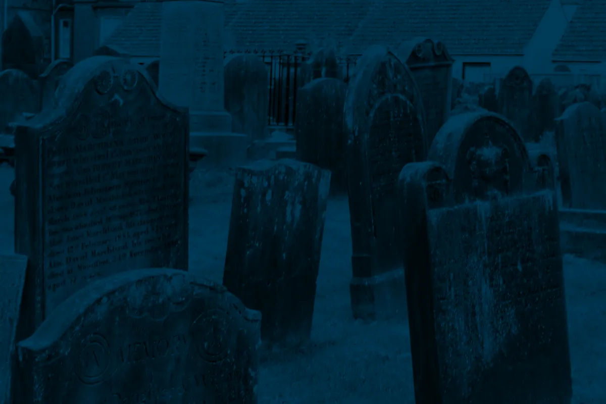 Title image of tombstones