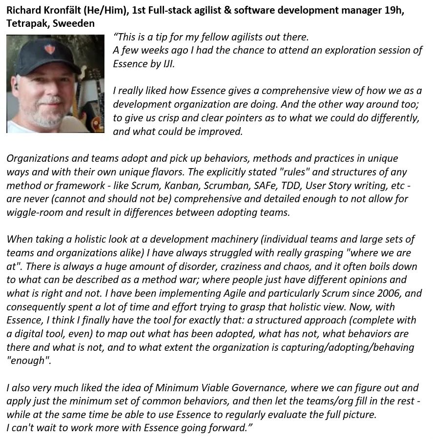 Richard Kronfalt testimonial