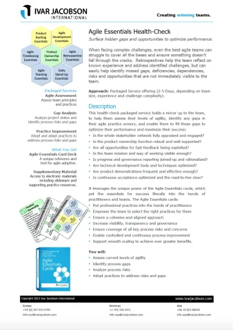 An image containing a summary of our Agile Essentials Health-Check, also detailed in the PDF linked on this page