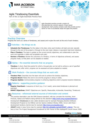 Learn about Agile Timeboxing Practices - Agile Coaching Tools from Essence Agility