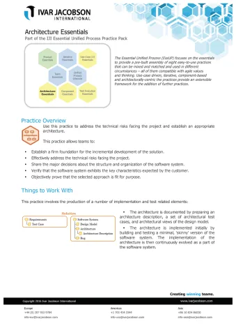 Agile Architecture Essentials Flyer - Improve your software engineering