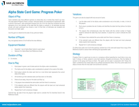 Alpha State Progress Poker Flyer