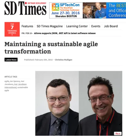 SD times articles: leading sustainable agile change programs successfully